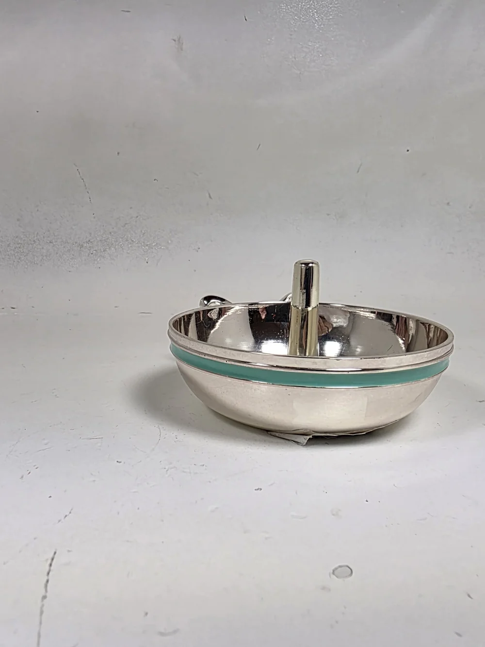 Kate Spade Silver Tone Jewelry Ring Holder with Teal Bow Accent